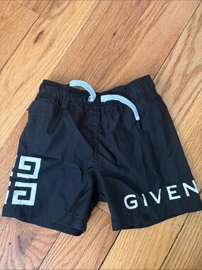 Givenchy Black Swim Trunks with White Logo